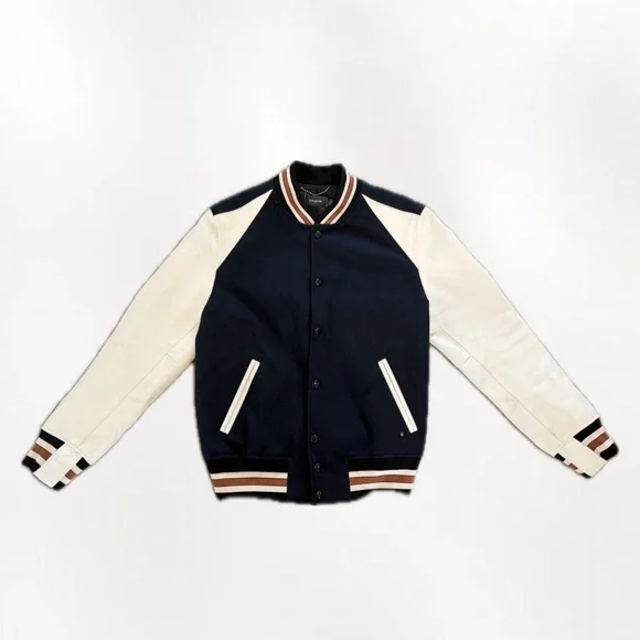 Coach “Restored Varsity Jacket” Navy/White- Size 52